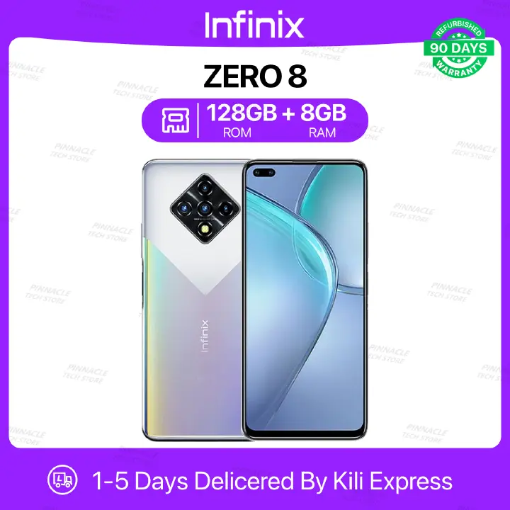 Refurbished Infinix Zero 8 8GB RAM 128GB ROM 6.85'' 4500mAh 48MP+64MP Camera(Dual Sim) Android Smartphones/ Mobile phones