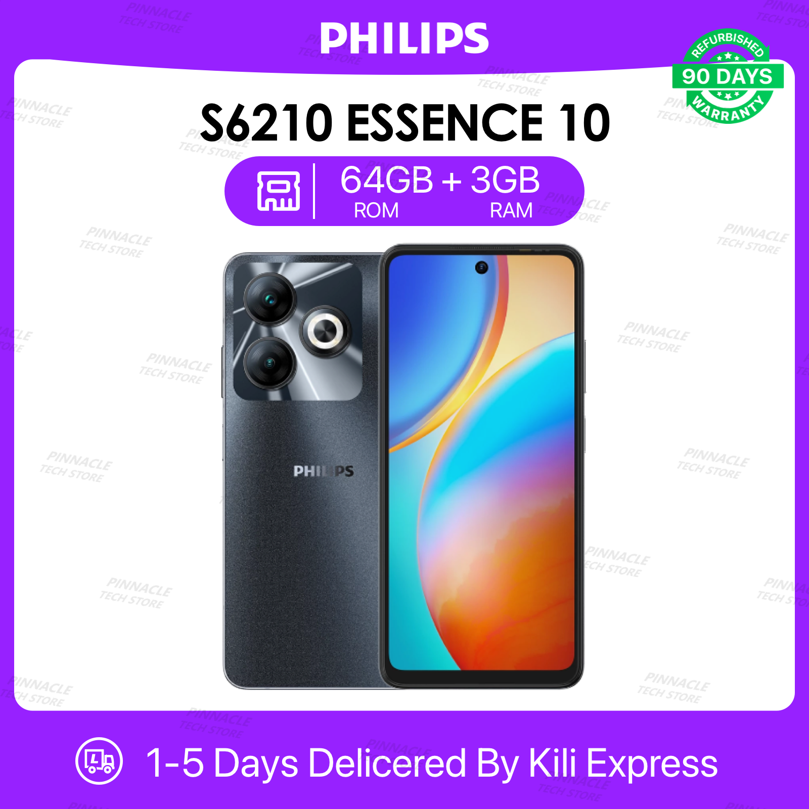 Refurbished Philips S6210 Essence 10 3GB RAM 64GB ROM 6.5'' 5000mAh 8MP+13MP Camera Android phones/Mobile Phones