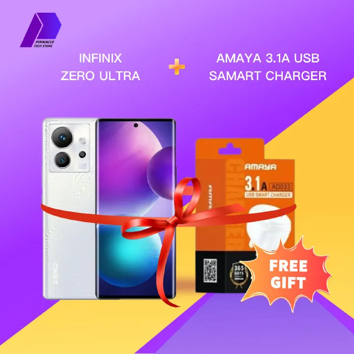 Refurbished Infinix Zero Ultra 8GB RAM 256GB ROM  6.8'' 4500mAh 32MP+200MP Camera  (Dual SIM) Android Smartphones/ Mobile Phones + AMAYA 3.1A USB SAMART CHARGER