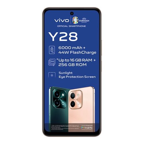 【Brand New】Brand New VIVO Y28 6.68'', 128GB/256GB Storage + 8GB RAM Upto 16GB RAM 50MP Camera, 6000mAh with 44WATTS Flash Charge Dual SIM Smart Phone