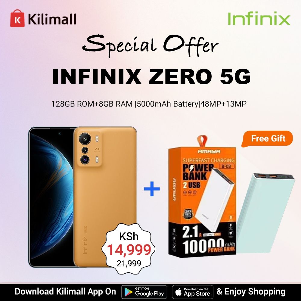 【Buy 1 Get 1 Powerbank Free】Refurbished Infinix Zero 5G 2023 8GB RAM + 256GB ROM 6.78" 5000mAh 48MP+16MP Camera (Dual SIM) Android Smartphones/ Mobile Phones + Amaya 1000mAh Powerbank