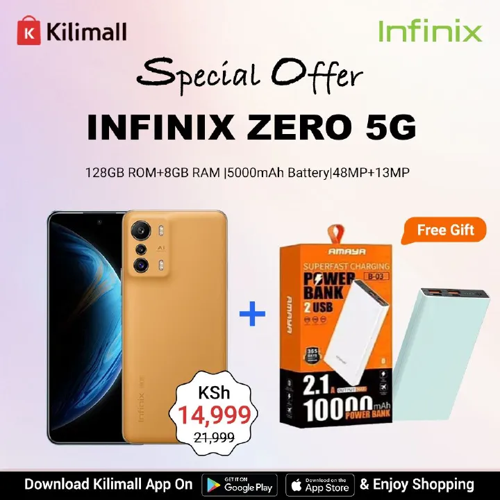 【Buy 1 Get 1 Powerbank Free】Refurbished Infinix Zero 5G 2023 8GB RAM + 256GB ROM 6.78" 5000mAh 48MP+16MP Camera (Dual SIM) Android Smartphones/ Mobile Phones + Amaya 1000mAh Powerbank