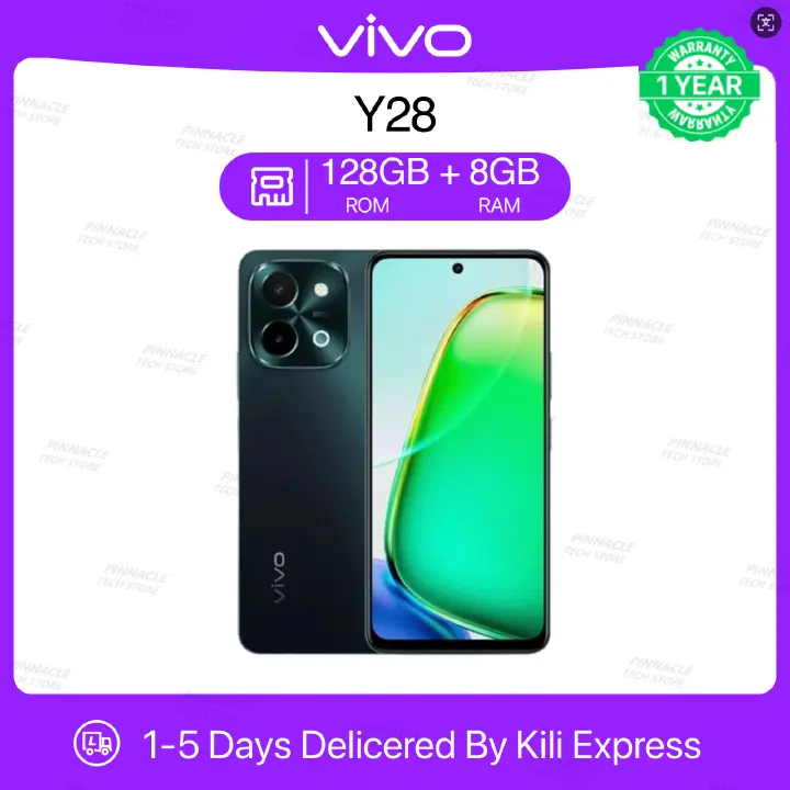 【Brand New】Brand New VIVO Y28 6.68'', 128GB/256GB Storage + 8GB RAM Upto 16GB RAM 50MP Camera, 6000mAh with 44WATTS Flash Charge Dual SIM Smart Phone