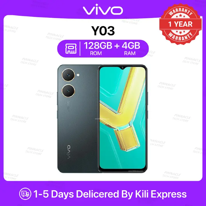 【Brand New】Brand New Vivo Y03 128GB/64GB ROM 4GB RAM 6.56" 5000mAh 13MP+5MP Camera  Android Smartphones/Mobile phones