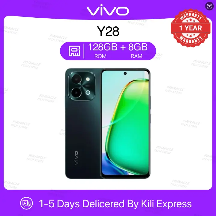 【Brand New】Brand New VIVO Y28 6.68'', 128GB/256GB Storage + 8GB RAM Upto 16GB RAM 50MP Camera, 6000mAh with 44WATTS Flash Charge Dual SIM Smart Phone