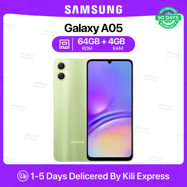Refurbished Samsung Galaxy A05  4GB RAM 64GBROM 6.7'' Screen  5000mAh Battery 50MP+8MP Camera (Dual SIM) Android Smartphones/Mobile phones