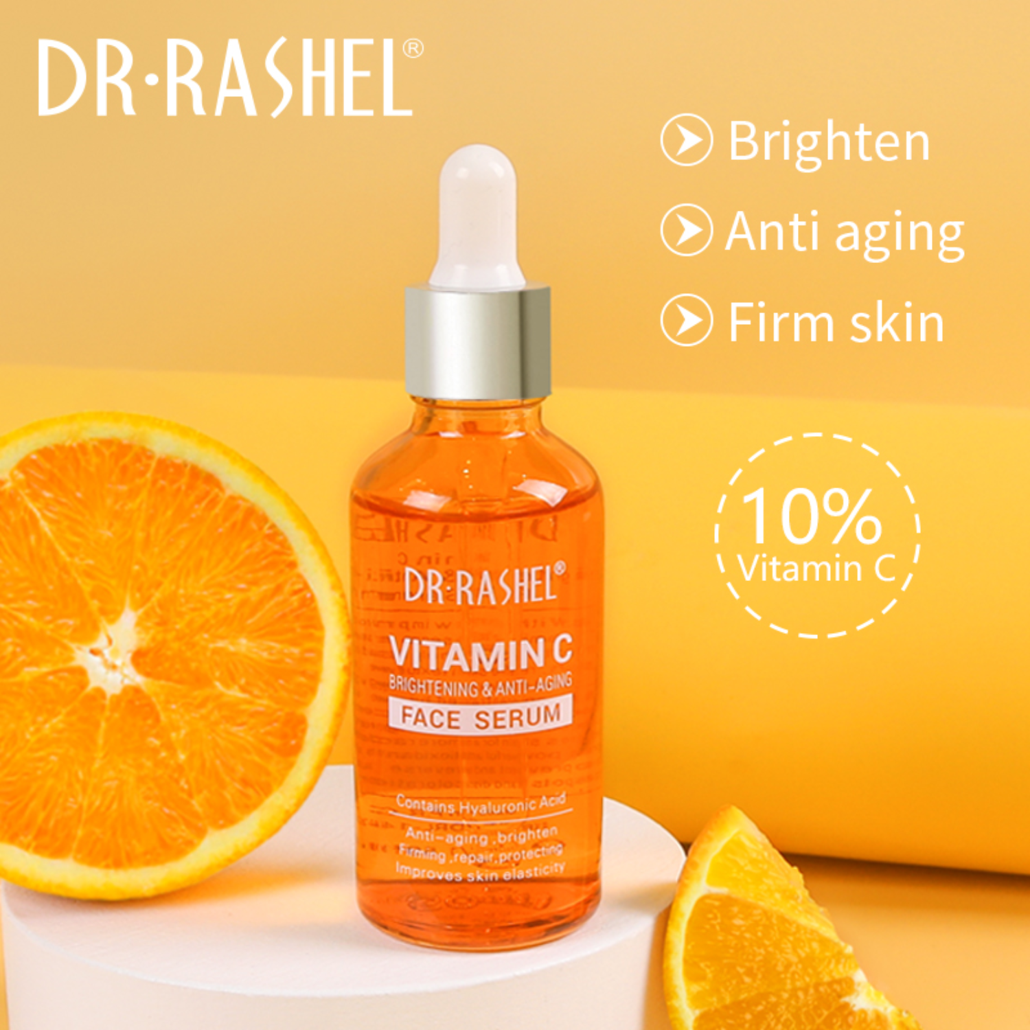 Dr Rashel Vitamin C Skincare Set 4-in-1 – Cleanser, Essence Toner, Brightening Serum & Face Cream for Glowing Skin, Dark Spot Removal, Anti-Aging & Hydration