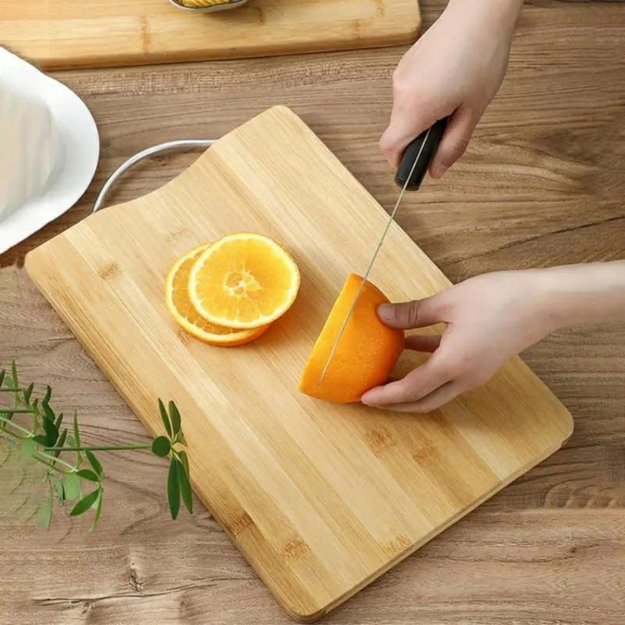 Double sided Bamboo Wooden Chopping board  38×28cm – Durable, Eco-Friendly, Easy to Clean Chopping Board for Meat, Fruits & Vegetables