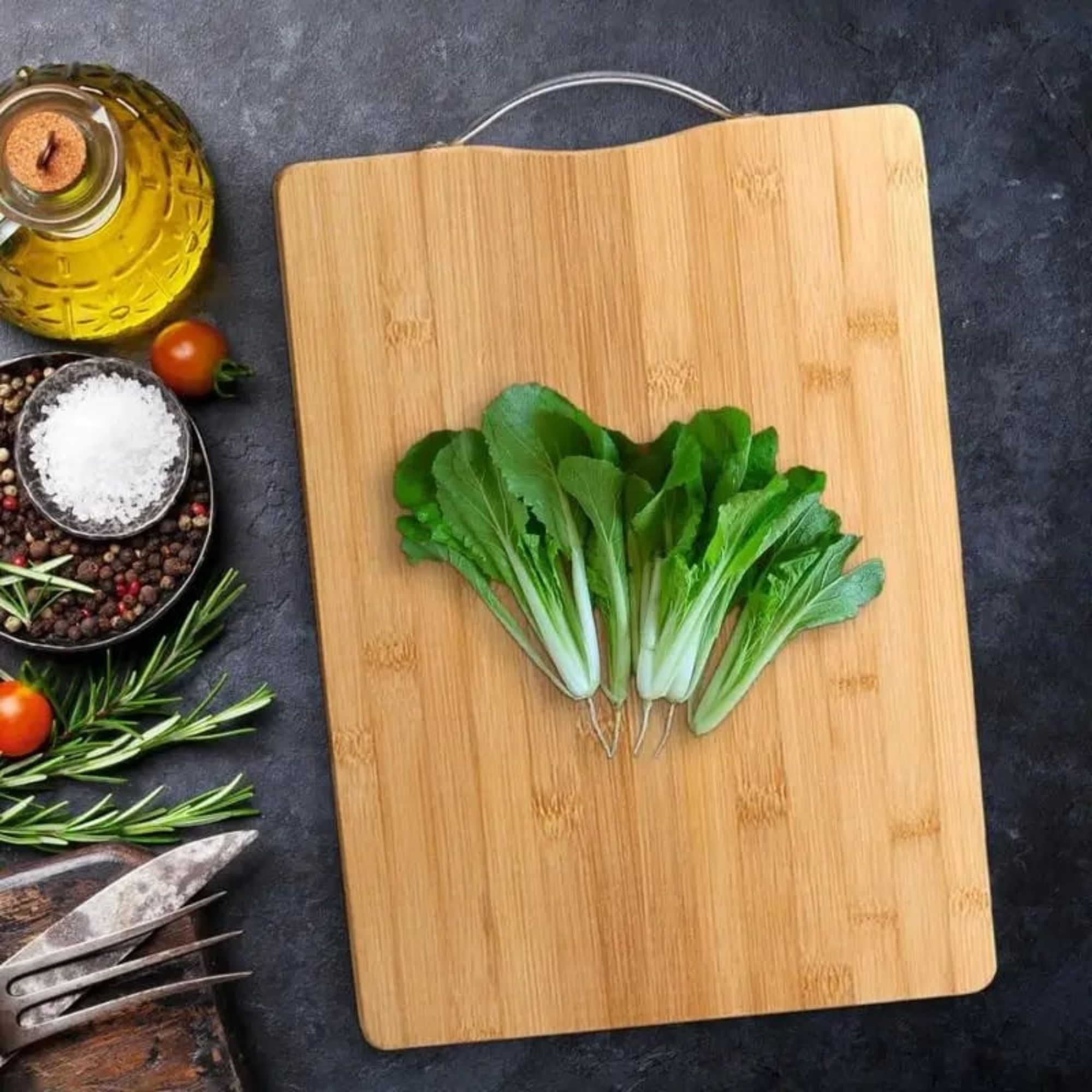 Double sided Bamboo Wooden Chopping board  38×28cm – Durable, Eco-Friendly, Easy to Clean Chopping Board for Meat, Fruits & Vegetables