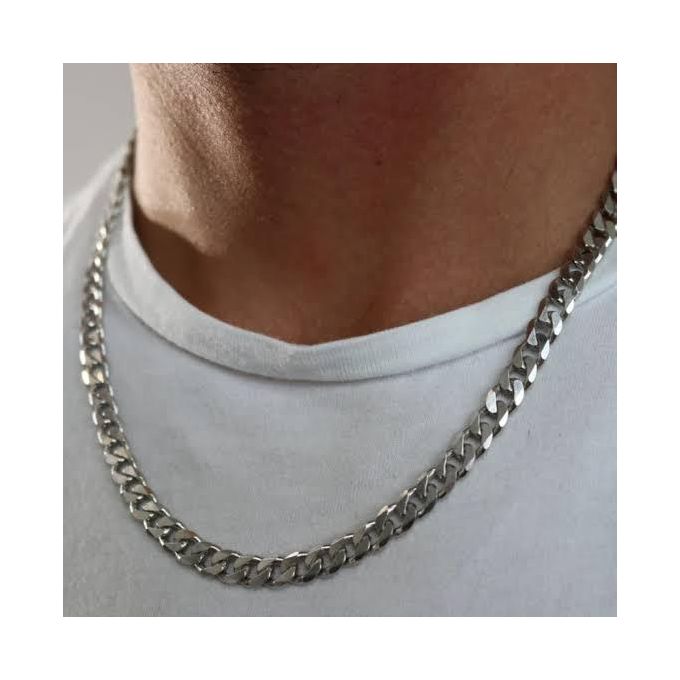 Chunky High Quality Silver Chain Necklace Fashionable Men Chain