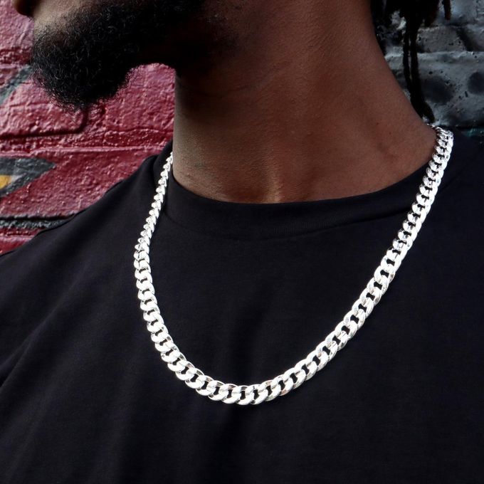 Chunky High Quality Silver Chain Necklace Fashionable Men Chain