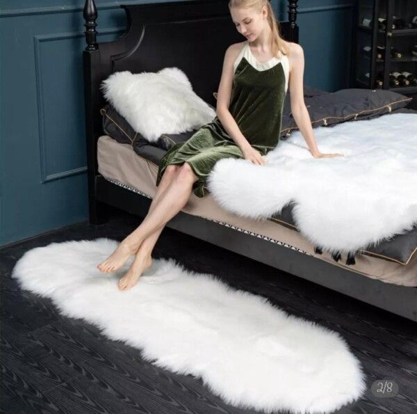 Soft Irregular Rugs For Bedroom Plush Floor Foot Mats Faux Fur Wool Carpets Living Room Lounge Fluffy Bedside Rug Sofa Cushion