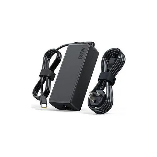 Complete Lenovo Type C Charger Adapter 65W For Laptop-Original Lenovo 65W USB-C charger designed for fast, efficient charging of ThinkPad, IdeaPad, Yoga, and other USB-C Lenovo laptops.