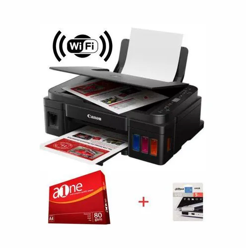 (Buy and GET FREE REAM PAPER, PRINTER CABLE & MOUSE PAD) Canon PIXMA G3410 MEGATANK All-In-One Wireless Printer, Black +Free Ream Paper ,Printer Cable and Mouse Pad)