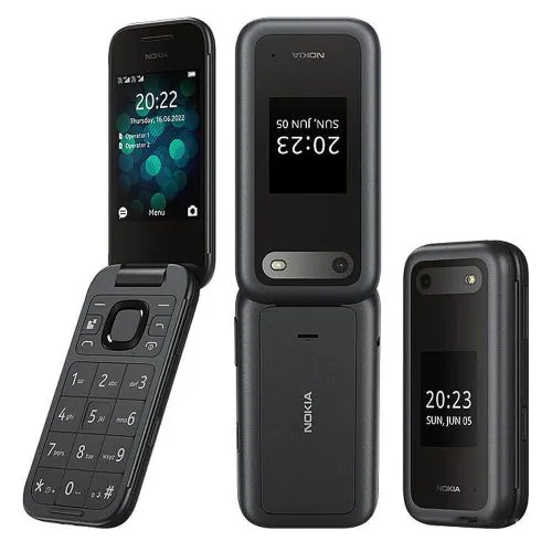 ORIGINAL Nokia 2660 4G Flip Mobile Phone 2.8" - Black (is a simple, reliable 4G feature flip phone designed for easy calling and texting. It sports a 2.8-inch main display with large buttons)