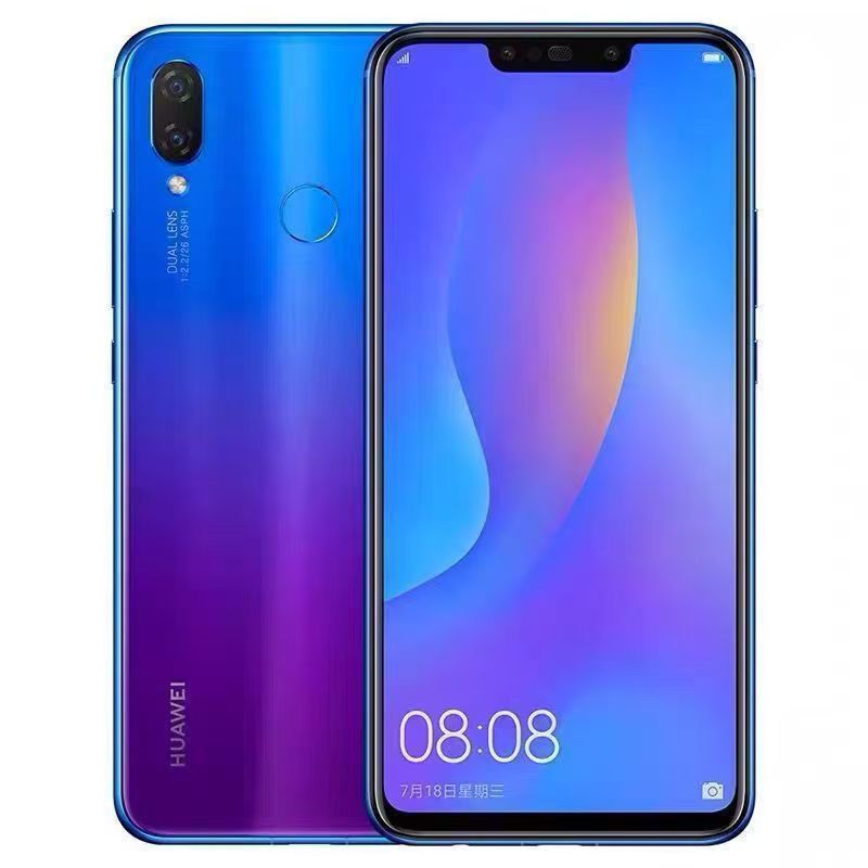 Refurbished Phones HUAWEI nova 3 6.3 inches 6+128GB Dual SIM (Nano SIM card) 16MP+24MP 3750mAh Smartphone
