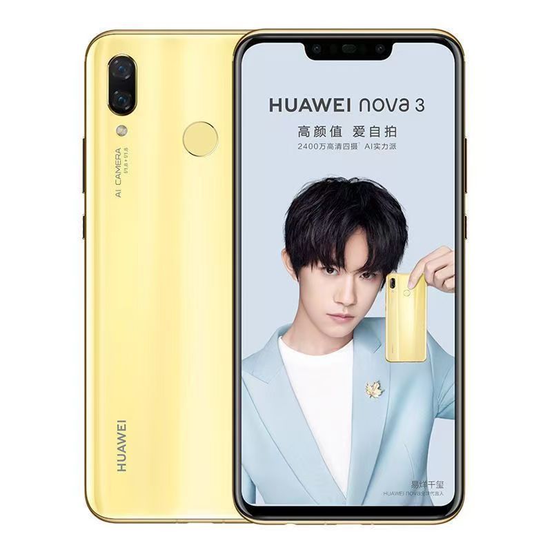 Refurbished Phones HUAWEI nova 3 6.3 inches 6+128GB Dual SIM (Nano SIM card) 16MP+24MP 3750mAh Smartphone