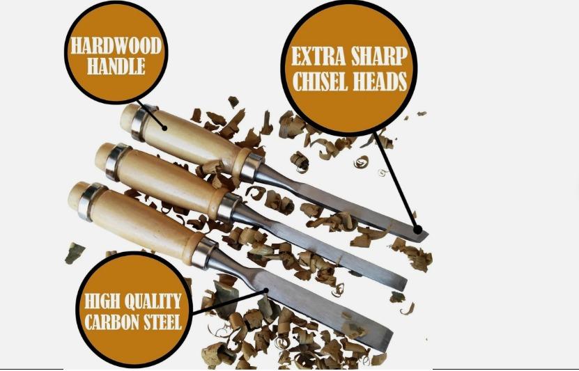 Rossel-12 Pieces  Professional Wood Carving Hand Chisel Tool Set  and Woodworking Gouges Steel