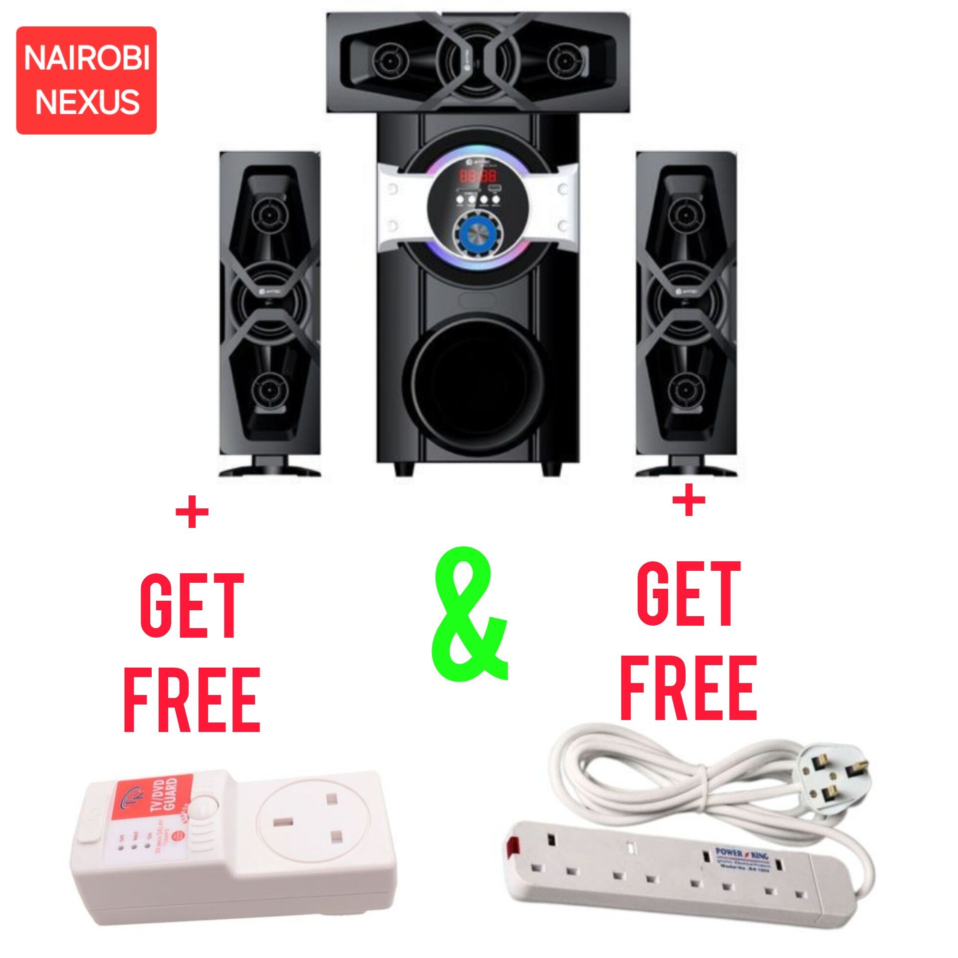 Amtec AM-310 3.1 CH Sub Woofer Home Theater System BT/USB/SD/FM 12000W PMPO Subwoofer Speaker System And Get Free 4 Way extension And Free Tv Guard and protect your Electronics from Power Surge. BUY.