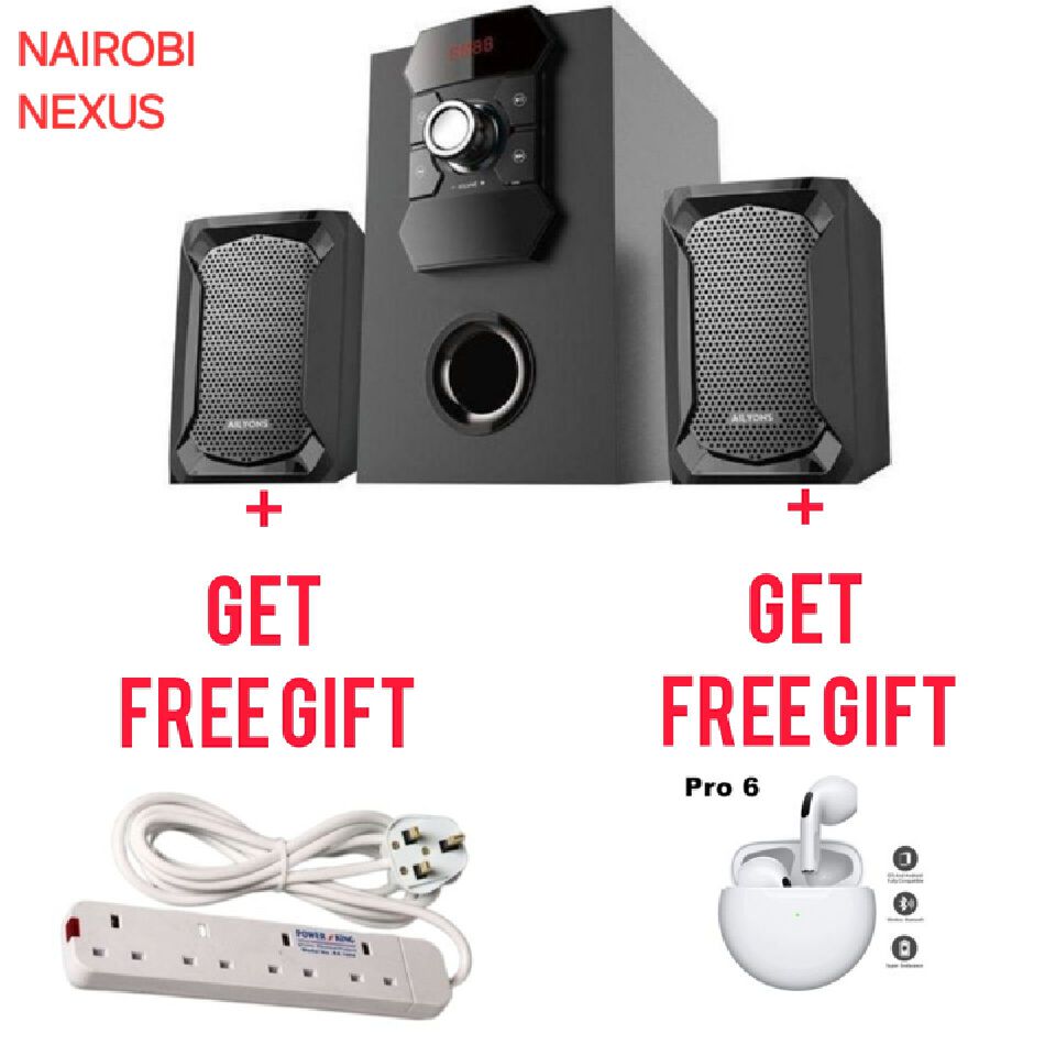 AILYONS 2.1 CH SUBWOOFER HOMETHEATRE SPEAKER SYSTEM BLUETOOTH/USB/FM + FREE 4WAY EXTENSION + FREE RECHARGABLE EARBUDS,BUY TODAY AND GET FREE DELIVERY TO YOUR DOORSTEP. KILIMALL THE HOME OF GREAT BRAND