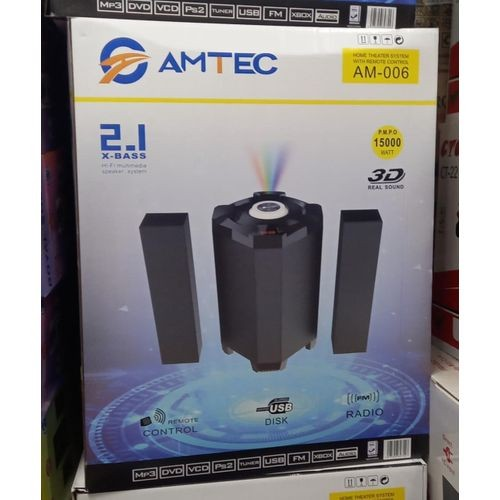 Amtec AM-006 2.1CH HOME AUDIO SOUND SYSTEM 15000W-BLACK + FREE AUX CABLE INSIDE + FRE 1 YEAR WARRANTY + A FREE DELIVERY WHEN YOU ORDER TODAY FROM KILIMALL KENYA. BUY! BUY! BUY!