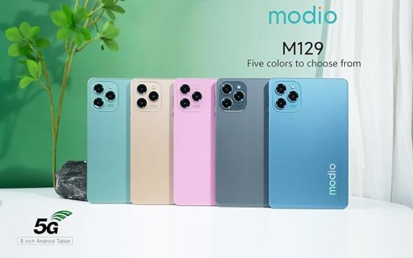{Random color} Brand New Modio M129 Tablet PC, Display 8"inch, Memory 512GB ROM + 8GB RAM, Battery 5000mah, Camera 8mp+5mp, Dual SIM, Flip case, Keyboard & Touch pen TABLET!!