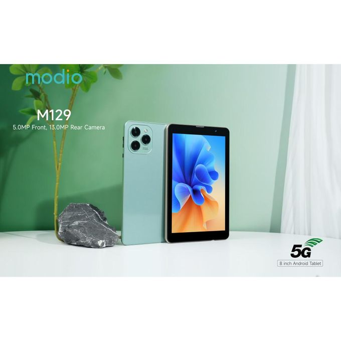 {Random color} Brand New Modio M129 Tablet PC, Display 8"inch, Memory 512GB ROM + 8GB RAM, Battery 5000mah, Camera 8mp+5mp, Dual SIM, Flip case, Keyboard & Touch pen TABLET!!