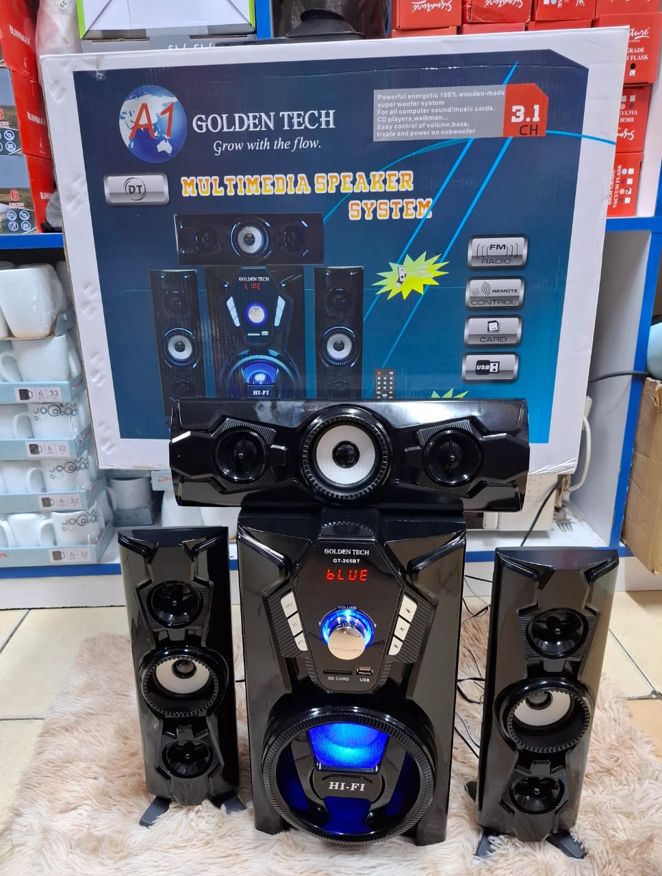 Golden Tech 15000W Sub Woofer 3.1ch System BT,FM + Flash Disk