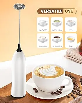 Whisk Frother Coffee Milk Foamer Egg Beater.Create rich and creamy froth in seconds with this Handheld Milk Frother. Perfect for coffee, lattes, cappuccinos, and hot chocolate, this compact frother is