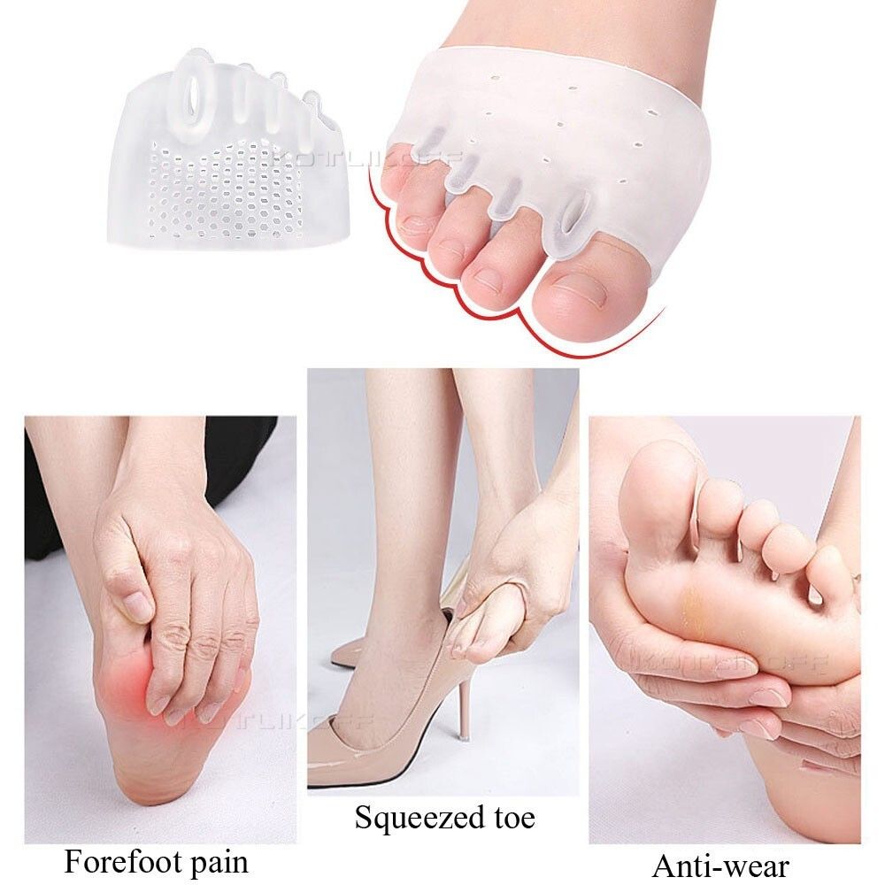 Five Toes Forefoot Pads For High Heels Metatarsal Pads Foot Cushion Half Insoles Inserts