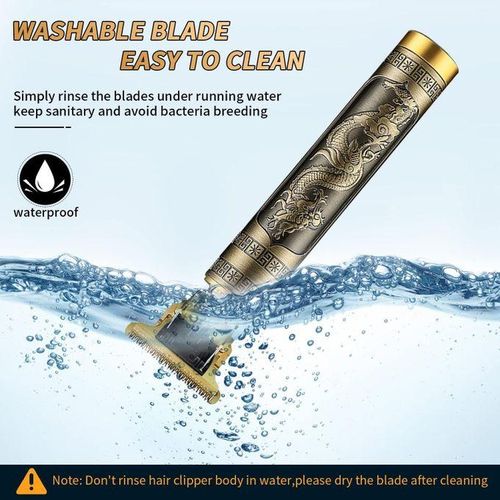 Vintage MINI T9 Dragon Rechargeable Hair Clipper Gold - BABY FRIENDLY.Precision design stainless steel, super sharp V-shaped cutting angle design, smoother haircut.