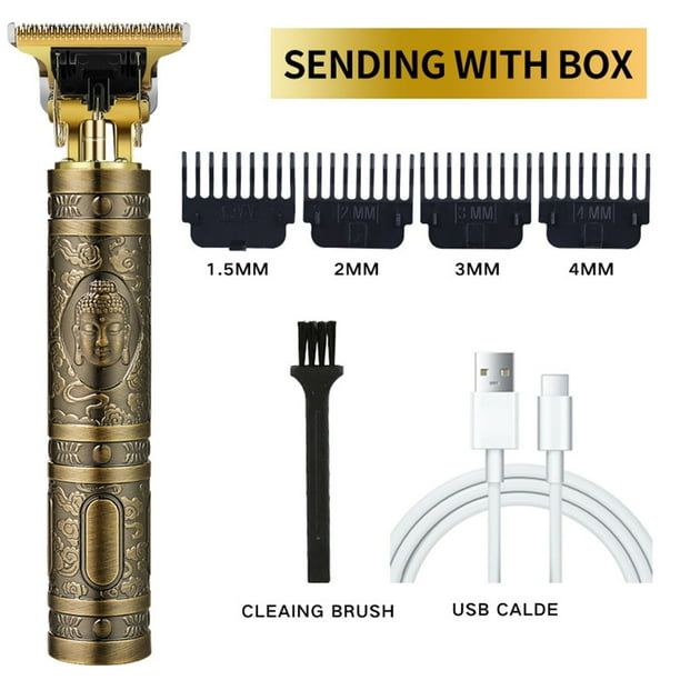 Vintage MINI T9 Dragon Rechargeable Hair Clipper Gold - BABY FRIENDLY.Precision design stainless steel, super sharp V-shaped cutting angle design, smoother haircut.
