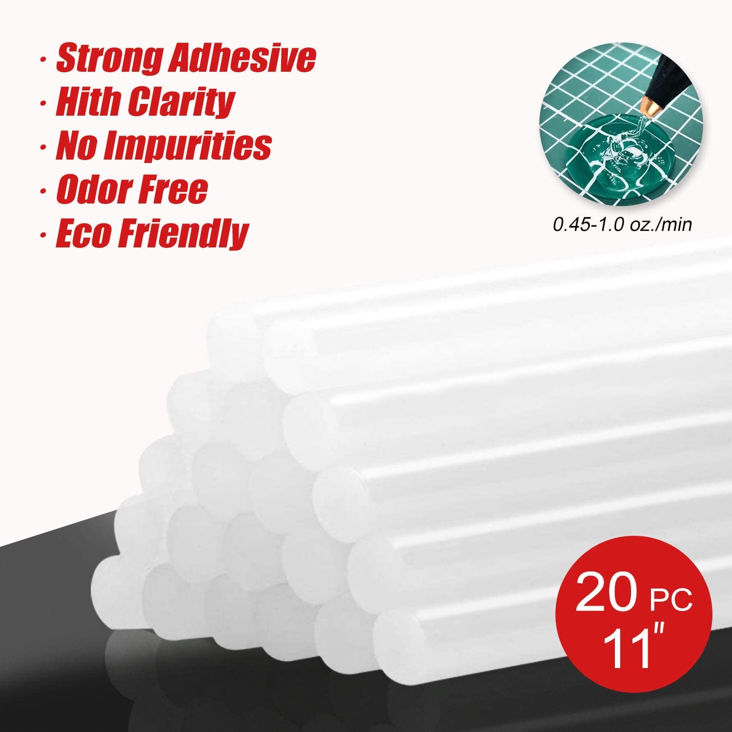 20 Pieces 7 Mm Glue Sticks Recommended For 10/15/20 Watts Glue Gun