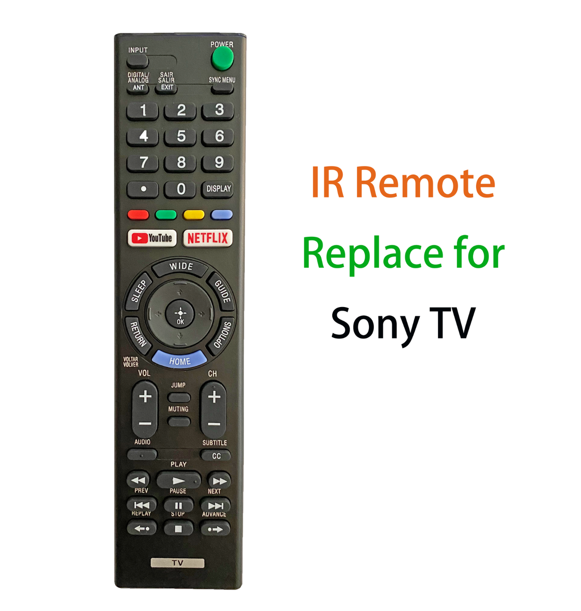 Sony Remote Control For Smart TV.It covers all the functions of the original remote control. perfect to replace your old or broken one
Remote control distance is up to 10m .