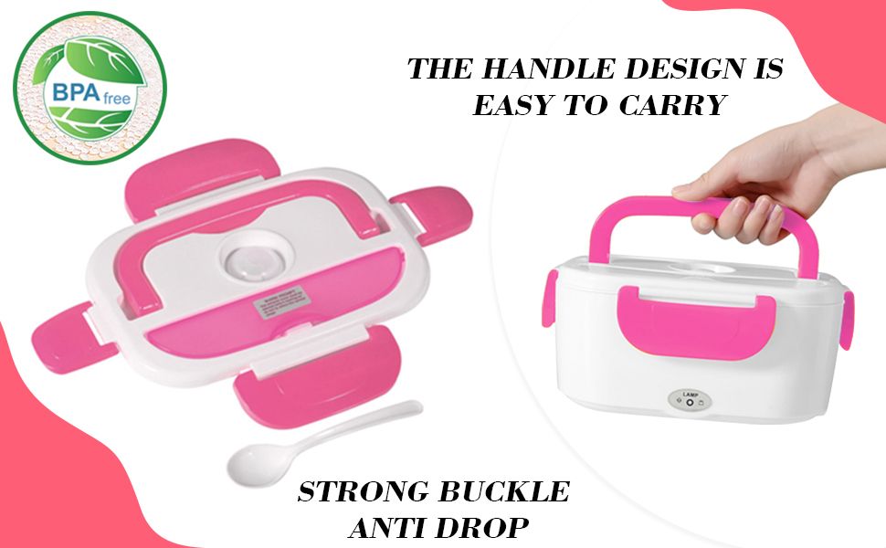 Electric Heated Lunch Box Food Warmer With Partitions. It has a ventilation system that helps keep food fresh and is made with high temperature resistant material.