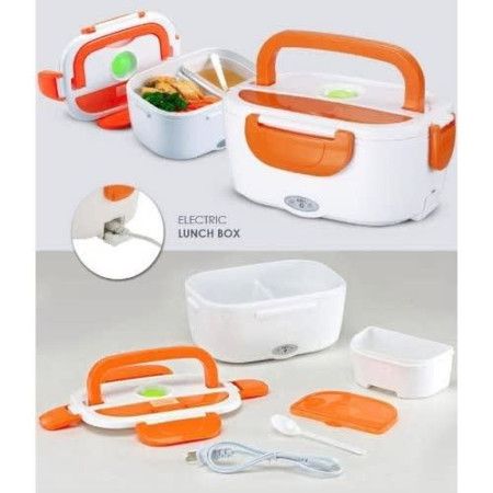 Electric Heated Lunch Box Food Warmer With Partitions. It has a ventilation system that helps keep food fresh and is made with high temperature resistant material.