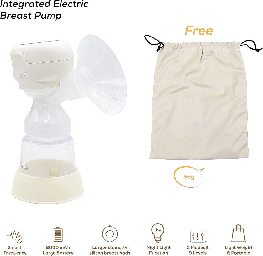 Single Portable Electric Breast Pump – Intelligent High Suction, Painless & Silent Breast Milk Extractor it helps new mothers express milk quickly, efficiently, and painlessly.