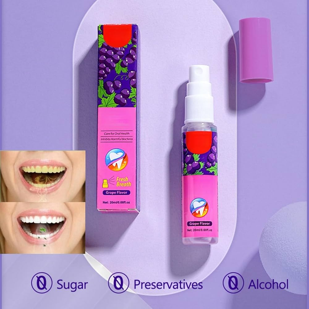 Disaar Probiotic Mouth Spray Fresh Breath Grape Flavor -20ml It is used to prevent and eliminate bad breath, makes the breath fresh, leaves a pleasant coolness trip.Does not contain sugar and alcohol.