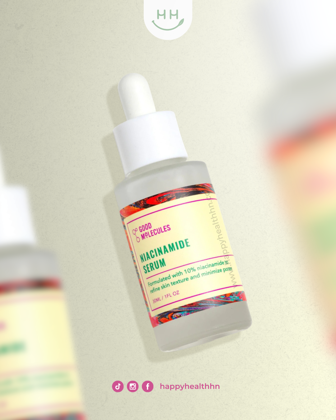 GOOD MOLECULES NIACINAMIDE SERUM Minimize For Smooth, Plump Even Skin And Pores Formulated with 10% Niacinamide (vitamin B3) this lightweight serum helps to refine skin tone and texture for a brighter