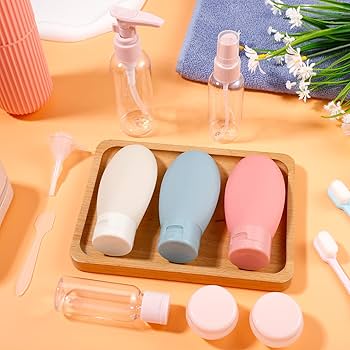 11 Pcs Travel Refillable Bottles Lotion Spray Travel Bottles lotion bottle 80ml, spray bottle 50ml, empty bottle 30ml, cream bottle 10g/2 Squeeze bottle 60ml/3; set: 135g Color: transparent.