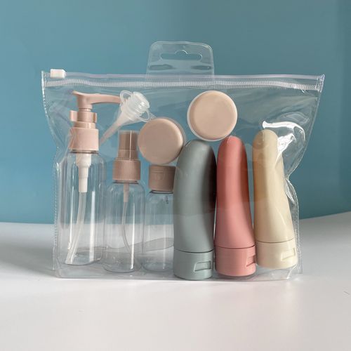 11 Pcs Travel Refillable Bottles Lotion Spray Travel Bottles lotion bottle 80ml, spray bottle 50ml, empty bottle 30ml, cream bottle 10g/2 Squeeze bottle 60ml/3; set: 135g Color: transparent.