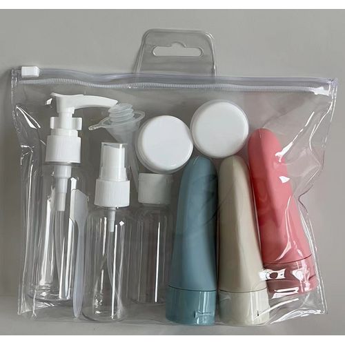 11 Pcs Travel Refillable Bottles Lotion Spray Travel Bottles lotion bottle 80ml, spray bottle 50ml, empty bottle 30ml, cream bottle 10g/2 Squeeze bottle 60ml/3; set: 135g Color: transparent.