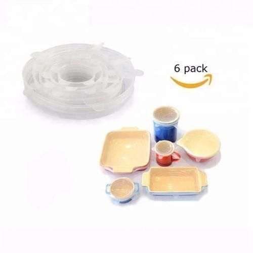 Best 6-Pack Silicone Stretch Lids Cover For Bowl,pots,jars silicone food saver lids can be used to cover cooked food, fruit, salads, sauces, as well as drinks like coffee, tea, juice and more.