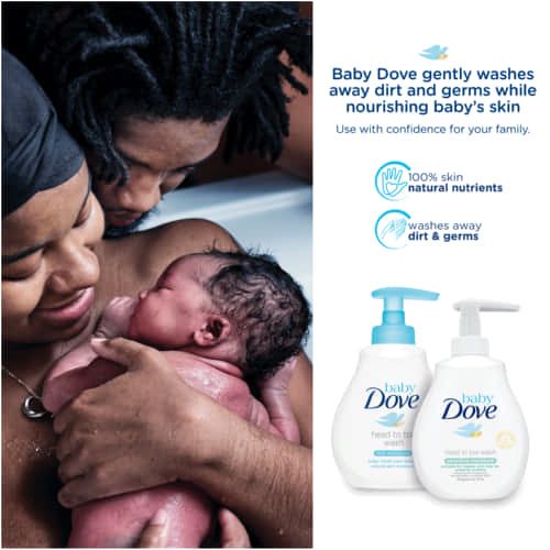 Dove Baby Head To Toe Body Wash Sensitive Moisture  it helps to replenish the essential moisture and nutrients that baby’s skin can lose during bathtime, leaving it feeling touchably softer .
