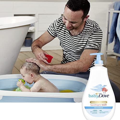 Dove Baby Head To Toe Body Wash Sensitive Moisture  it helps to replenish the essential moisture and nutrients that baby’s skin can lose during bathtime, leaving it feeling touchably softer .