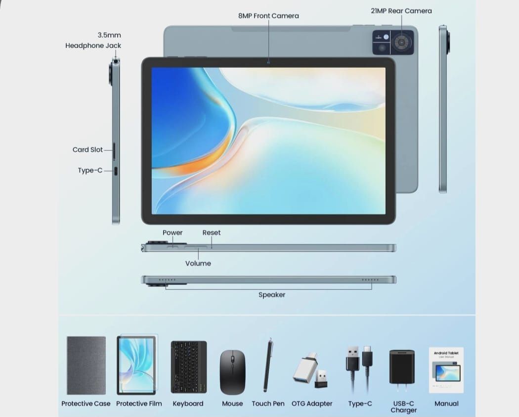BRAND NEW MODIO M92 TABLET
16 GB RAM 1 TB STORAGE
11 INCH SCREEN DISPLAY