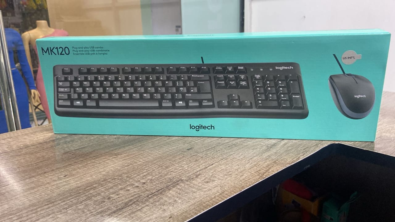 ORIGINAL LOGITECH KEYBOARD MK120
PLUG AND PLAY USB COMBO
WIRED KEYBOARD