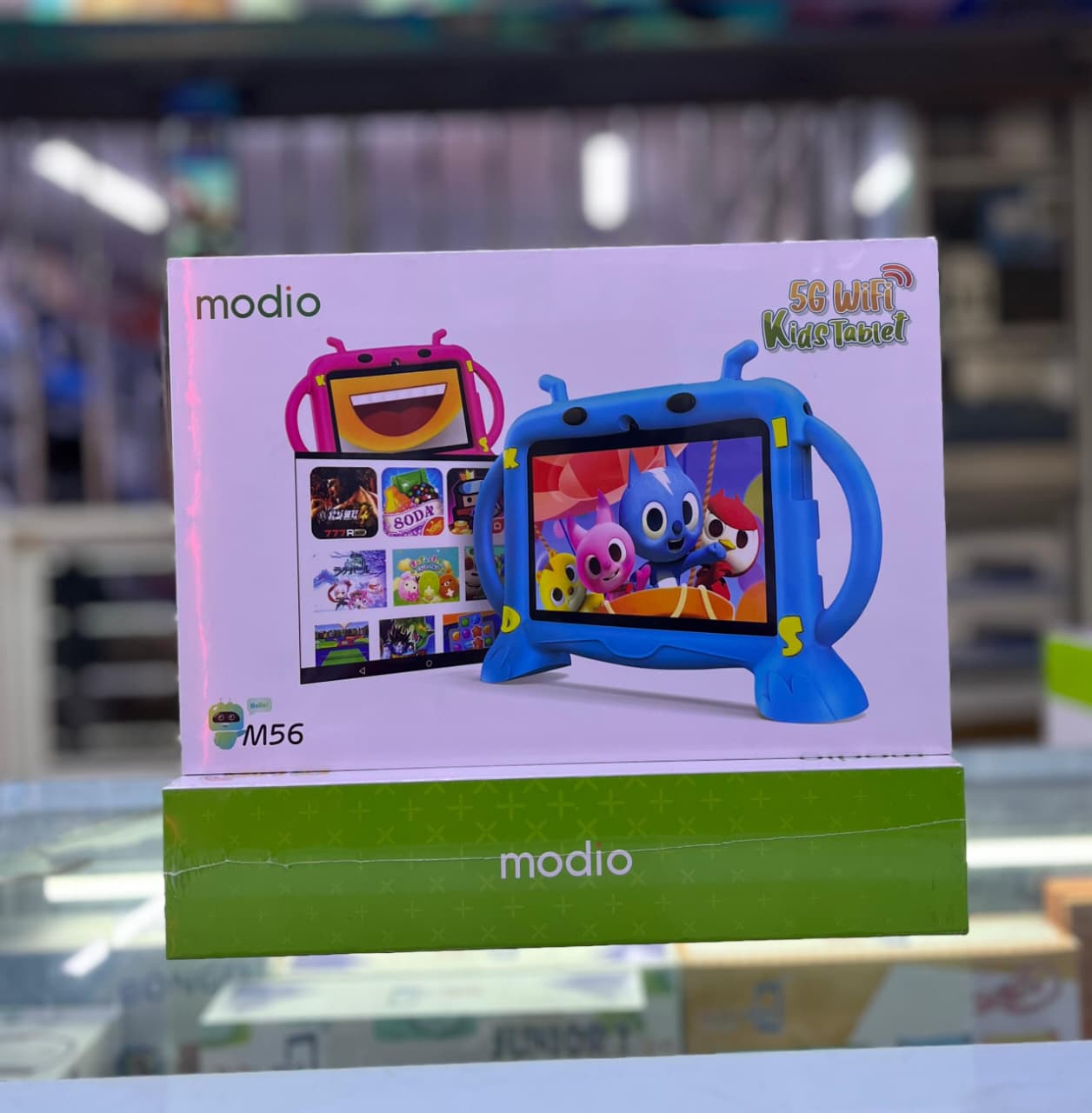 MODIO M56 KIDS TABLET
NO SIMCARD SLOT
4GB RAM
128 GB ROM
5G WIFI
PRE-INSTALLED GAMES