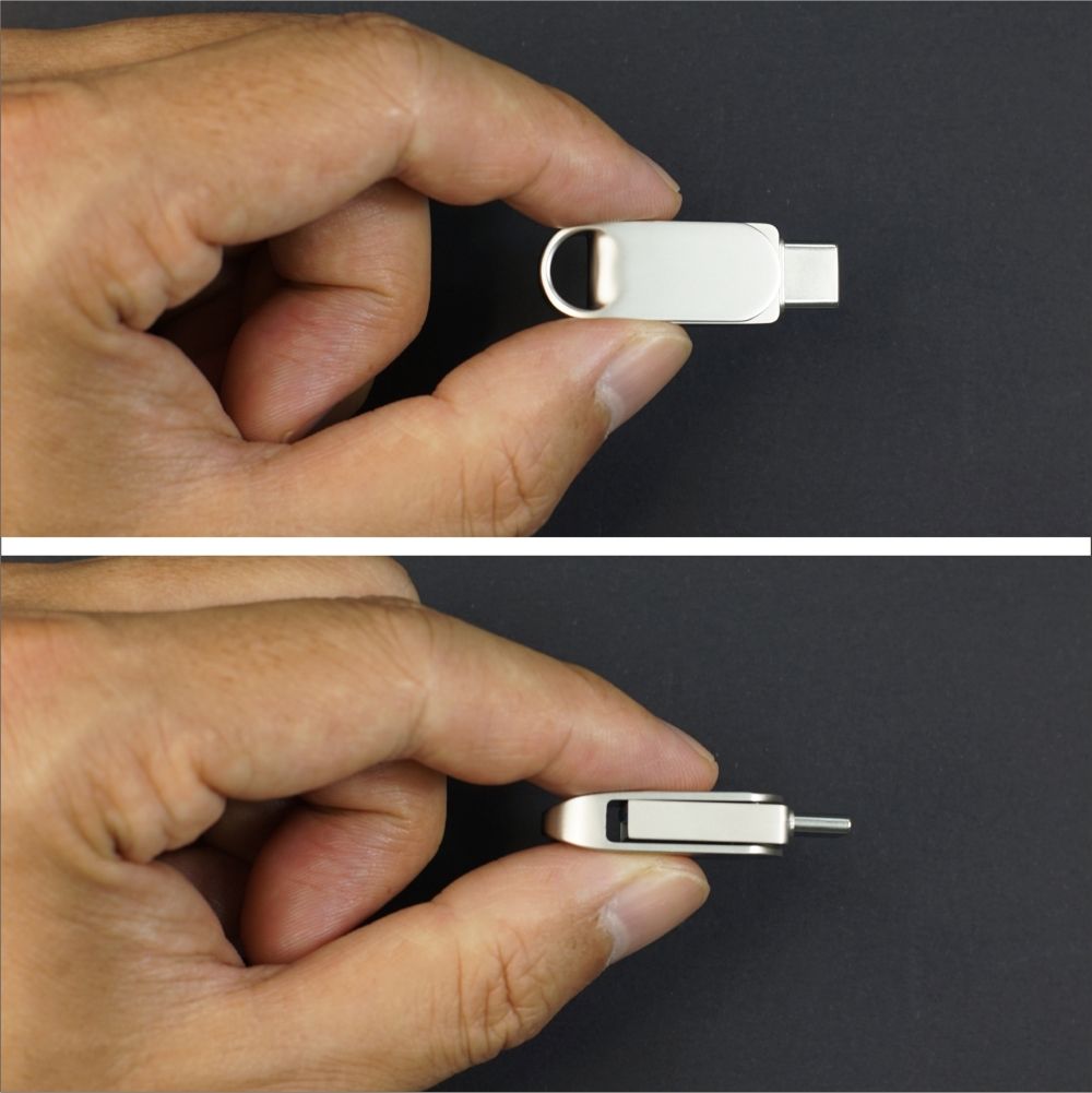 Dual Type C OTG and USB A 3.2 Flash Drive 64GB, 2 in 1 Thumb Drives USBC Memory Stick Data Srorage for Smartphone/Tablet/Laptop/Speaker