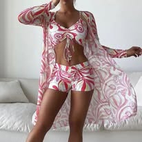 Bikini 3 in ! Swimwear (Bikini + Shorts + Kimono )